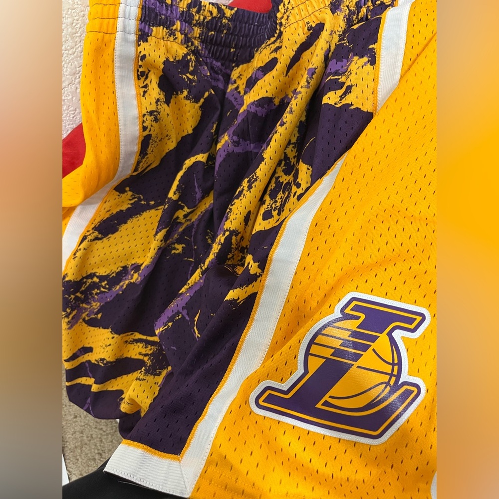 Mitchell & Ness Los Angeles Lakers Marble Hardwood Classics 2009 Swingman Shorts